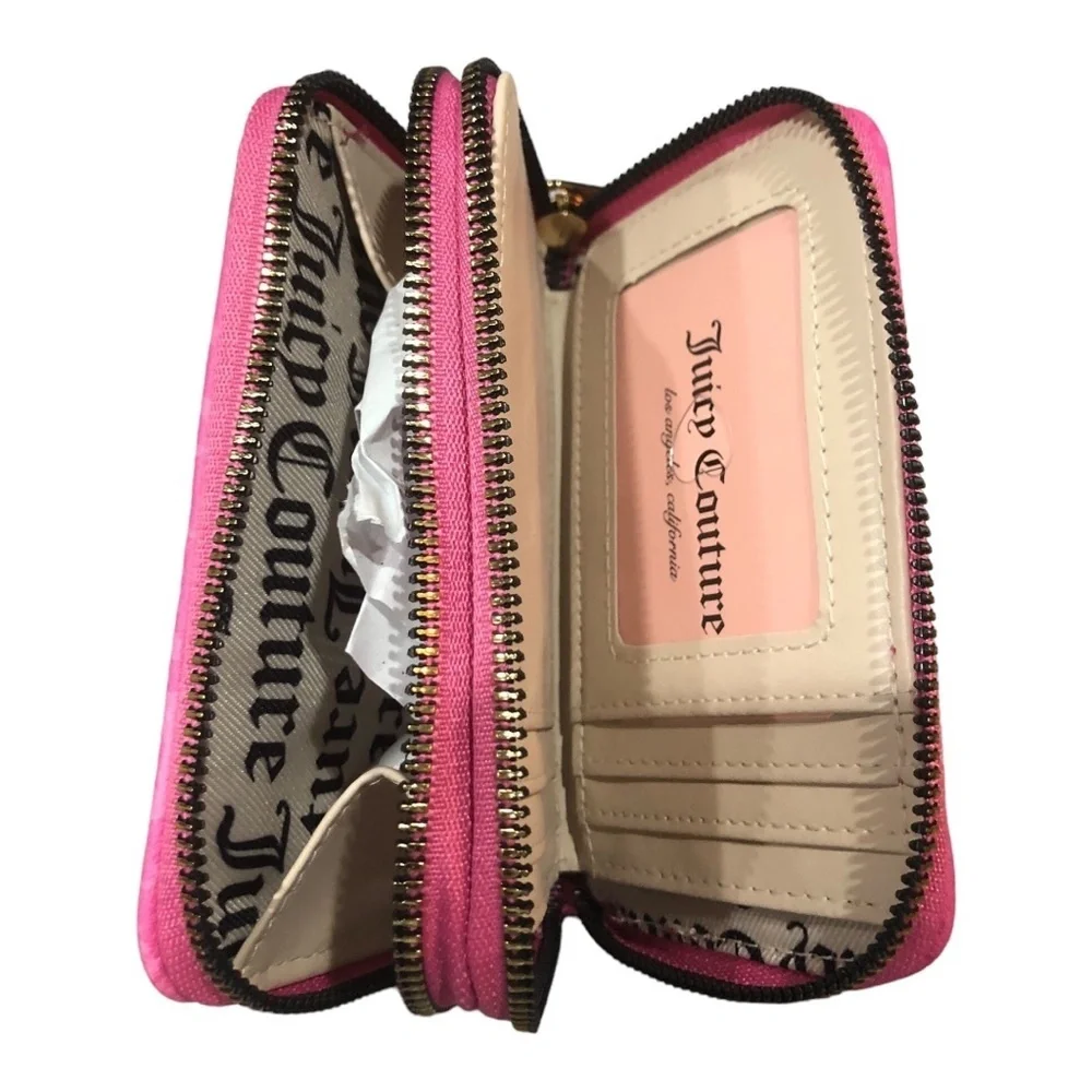 Juicy Couture juicy pink girls just‎ wanna have fun double zip around wallet new